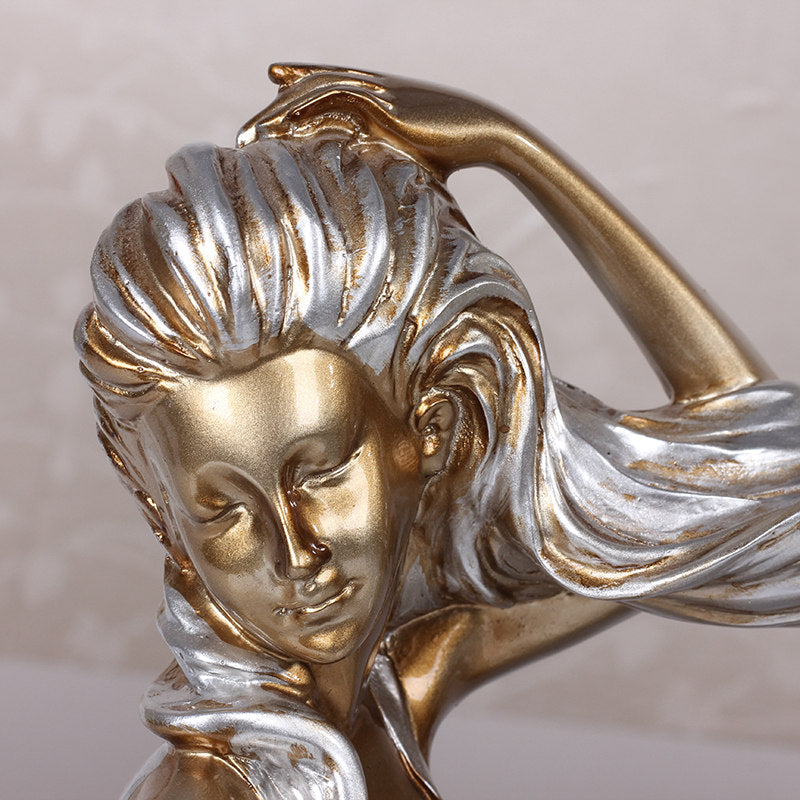 Mermaid Resin Wine Bottle Holder – Decorative Display Stand | Gold & Silver