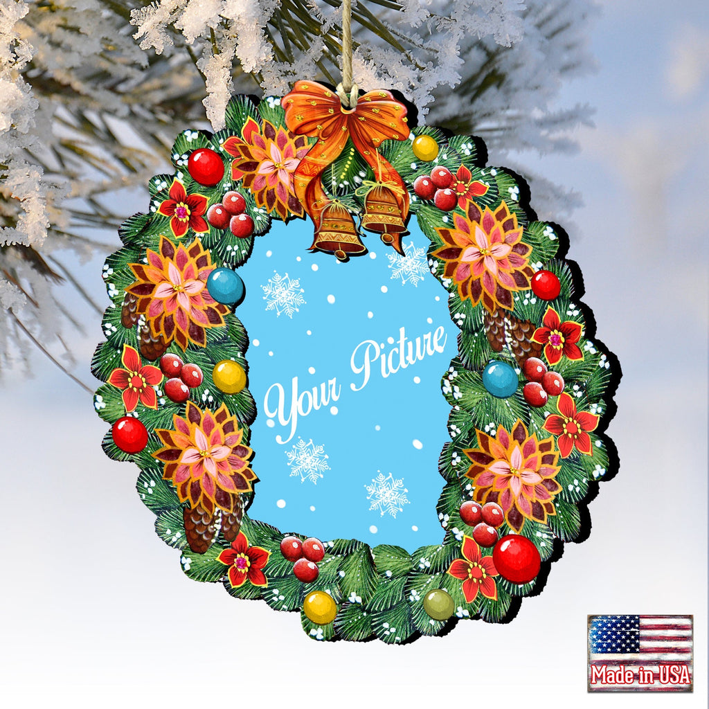Wreath Christmas Picture Frame Ornaments - Ornament for Photo - Christmas Decor - 8185307PF
