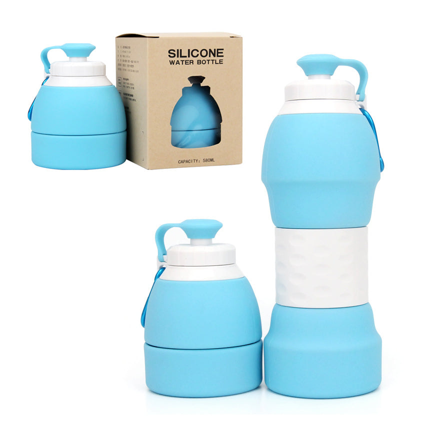 580ml Collapsible Silicone Water Bottle – Foldable & Portable