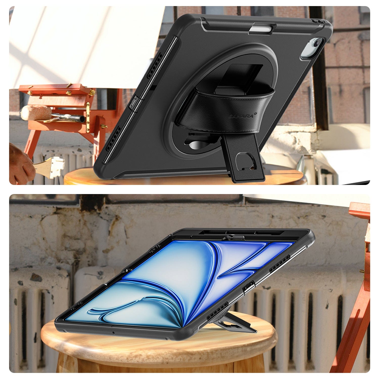 iPad Air 13-inch (M2 / M3 / M4) Case - Heavy-Duty, Hand Strap | Raider Series