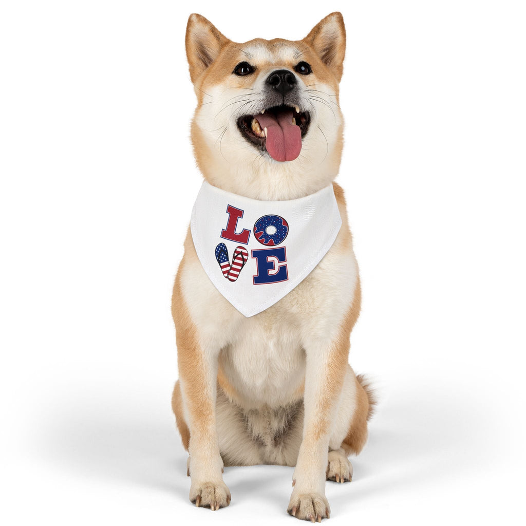 Patriotic Pet Bandana Collar - Celebrate Love, Perfect for July 4th, Dog Lovers, Pet Fashion, Cute Dog Accessories