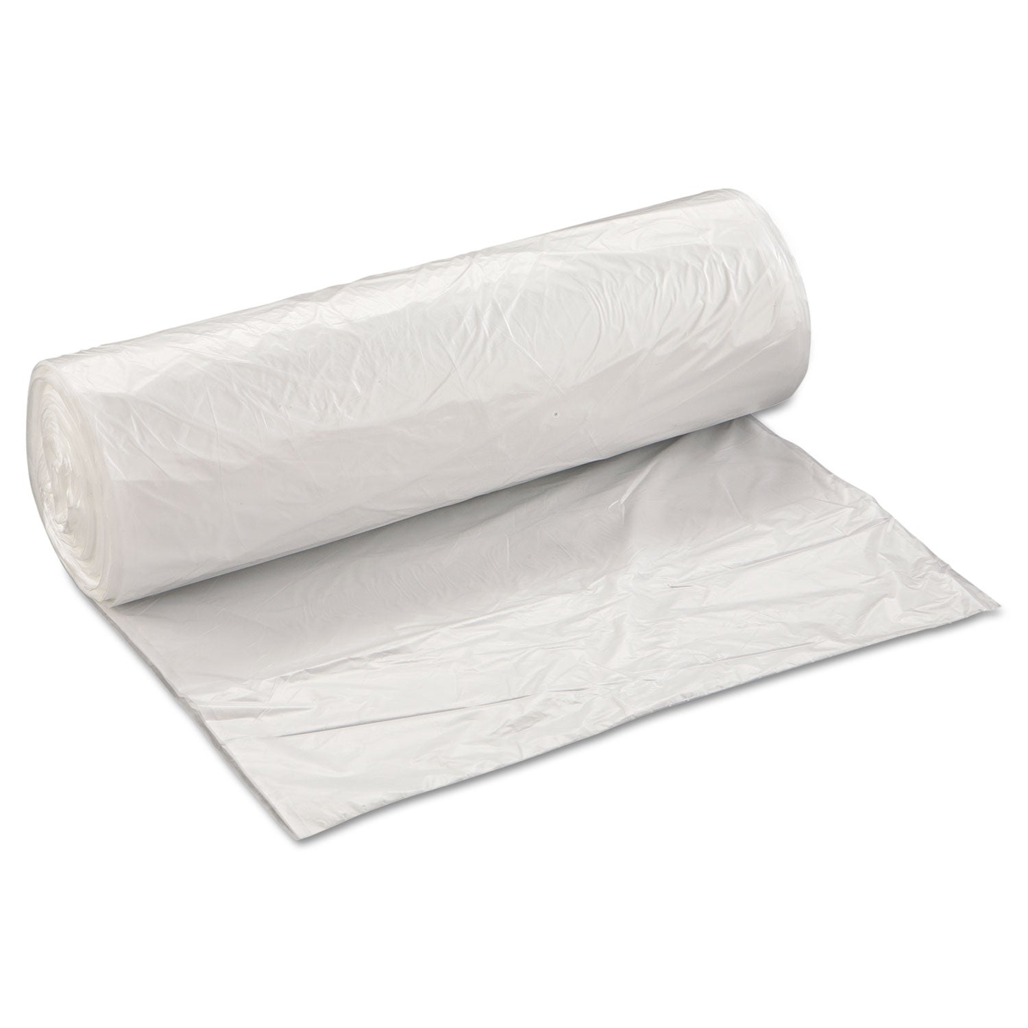 Inteplast Group High-Density Interleaved Commercial Can Liners, 60 gal, 12 microns, 38" x 60", Clear, 200/Carton