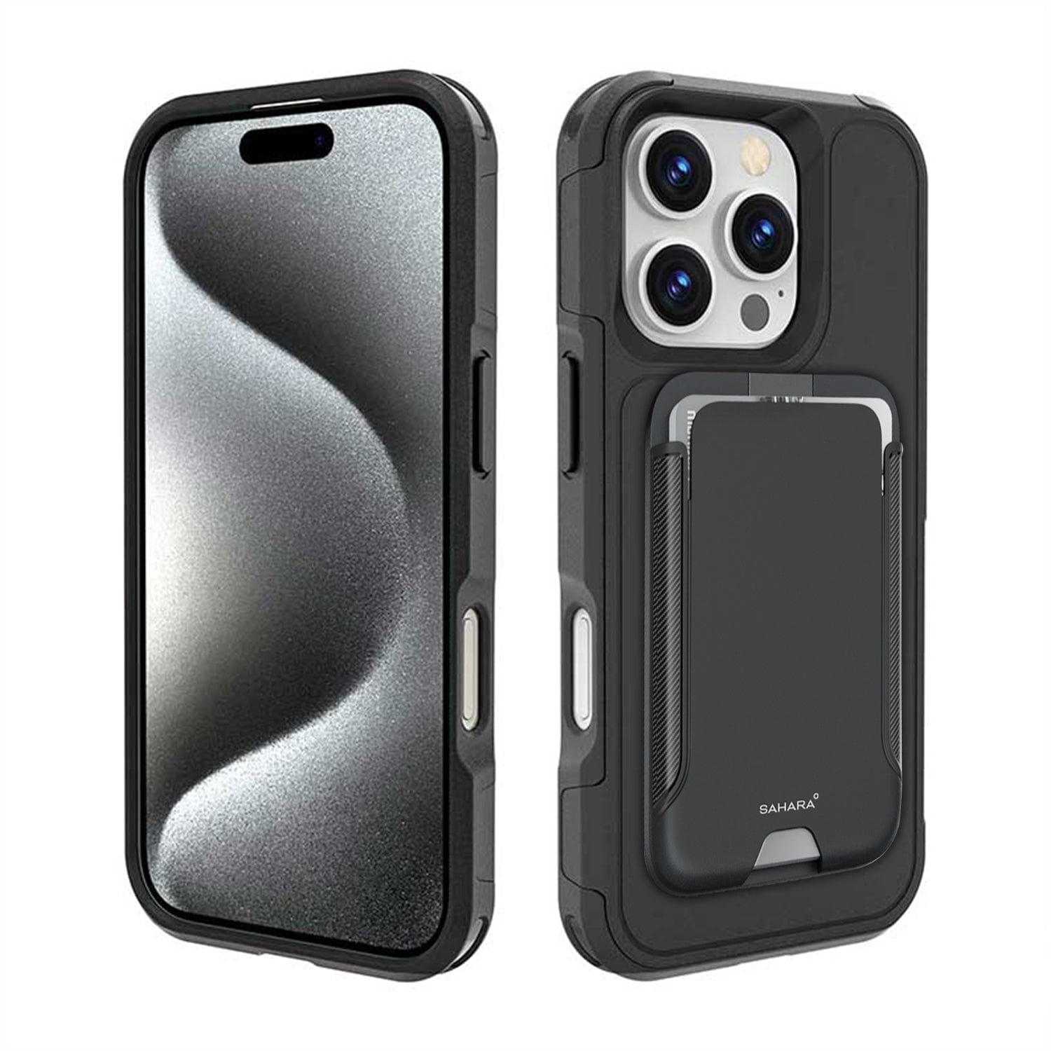 iPhone 16 Pro Max Rugged Wallet Case with Kickstand - MagSafe, Card Holder | Raider Series