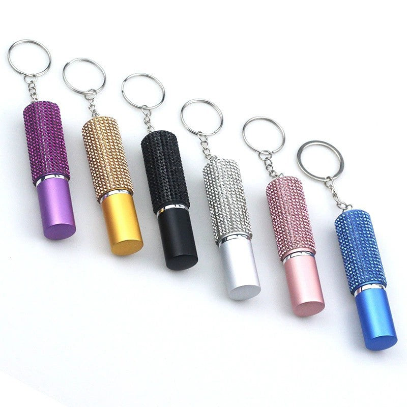 Rhinestone Portable Perfume Spray Bottle with Keychain