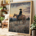 Evening Watch – Cowgirl and Horse at Sunset