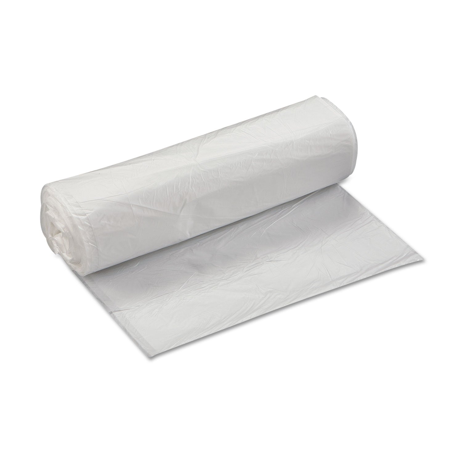 Inteplast Group High-Density Interleaved Commercial Can Liners, 33 gal, 13 microns, 33" x 40", Clear, 500/Carton