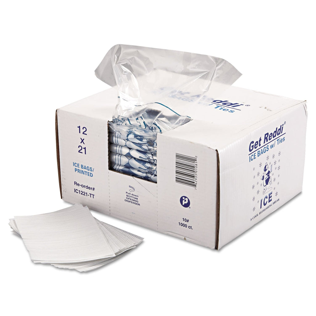 Inteplast Group Ice Bags, 1.5 mil, 12" x 21", Clear, 1,000/Carton
