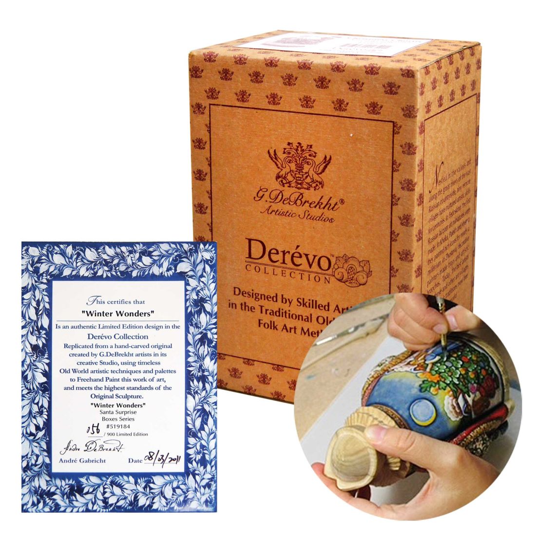 Nativity Animals Handcrafted Christmas Figurine Set of 6 by G. DeBrekht - Christmas Santa Snowman Decor - 52624-B6