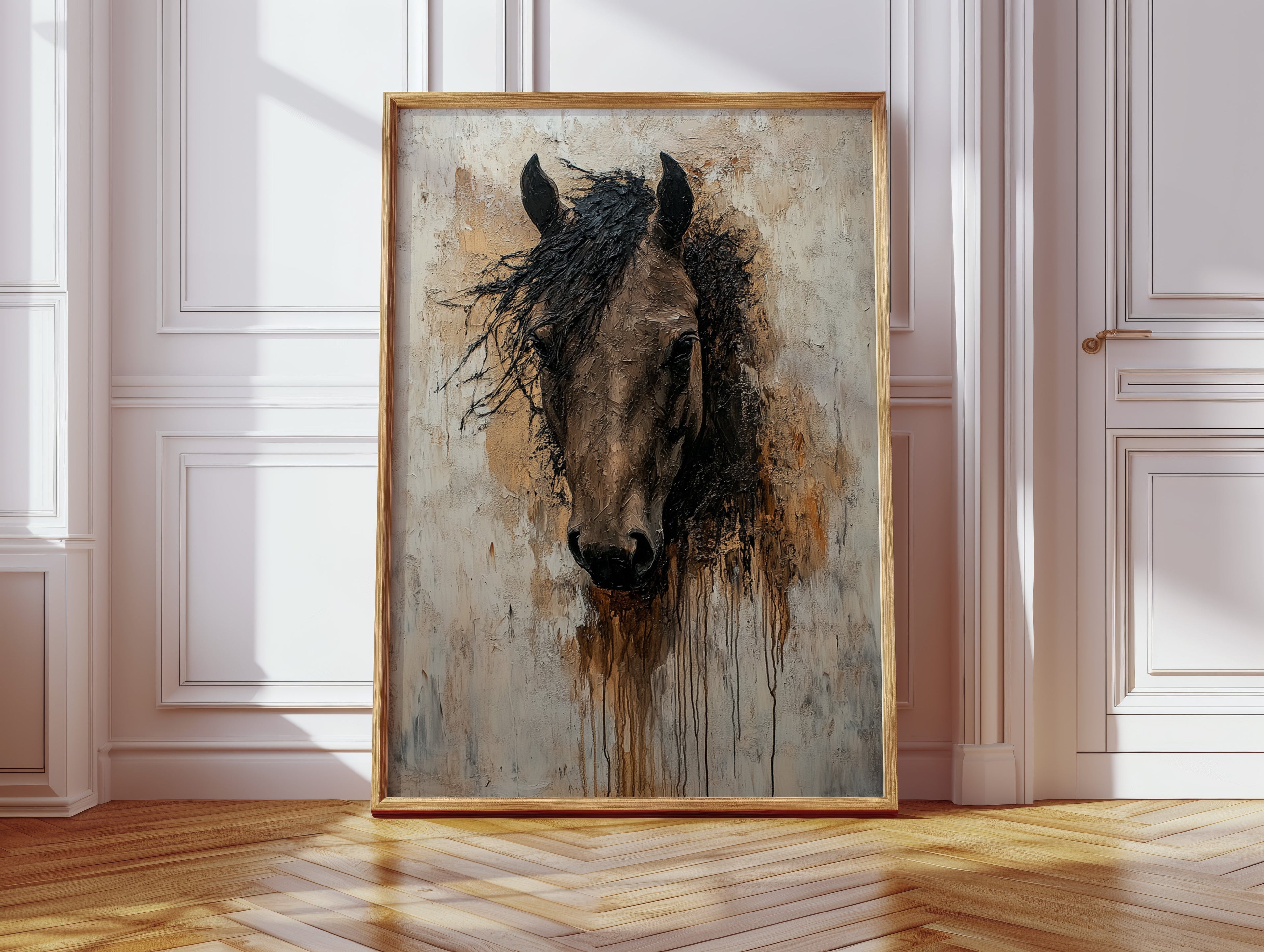 Rawhide Gaze Textured Horse Portrait