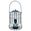 Outdoor Wild Bird Feeder Squirrel-Proof Chew-Proof Metal Hanging Seed Feeder with 4 Feeding Ports for Small Songbirds