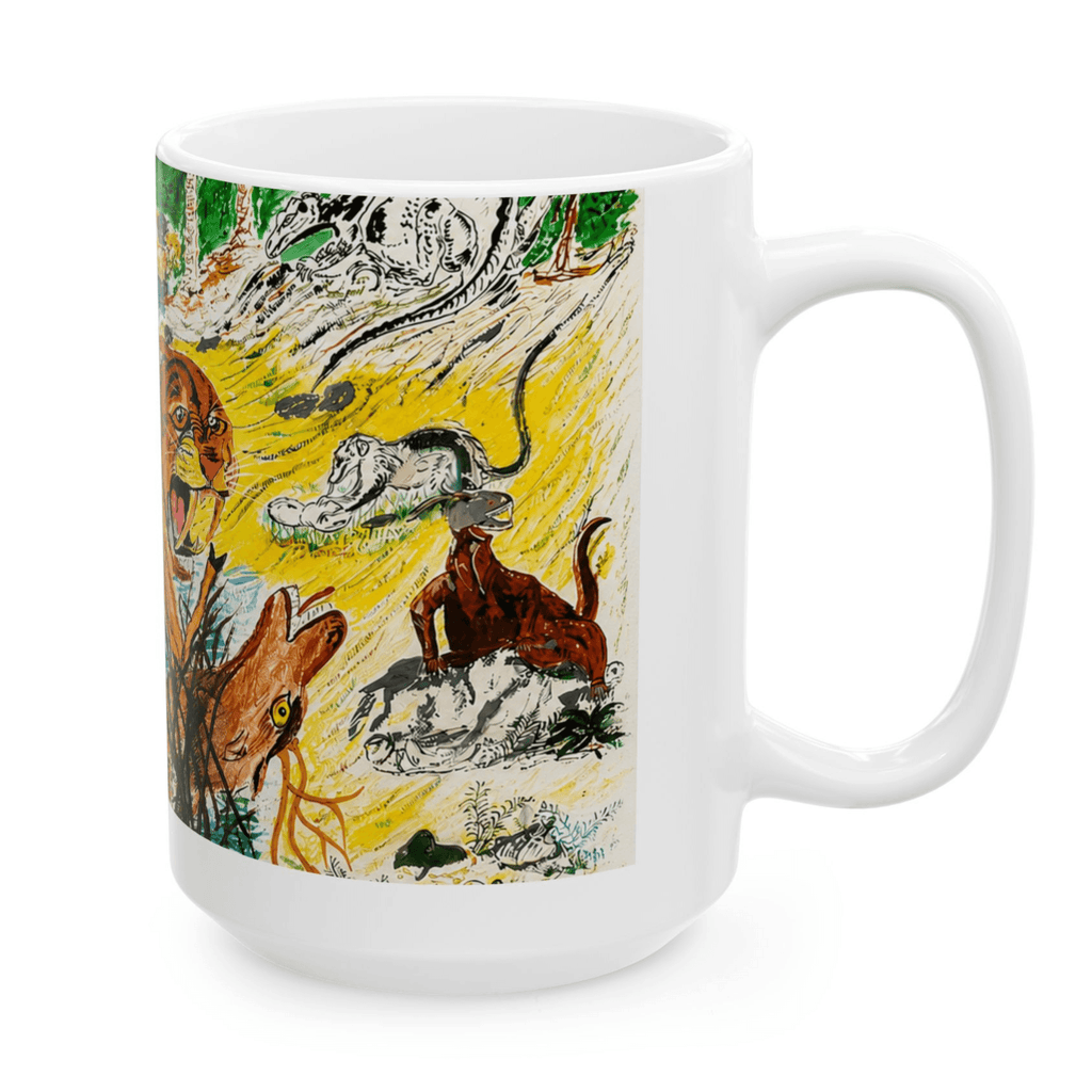 PimsArt Prehistoric Sabertooth Tiger Scene Mug From Original Painting
