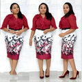 Women's Printed Cotton Shirt & Midi Skirt Set