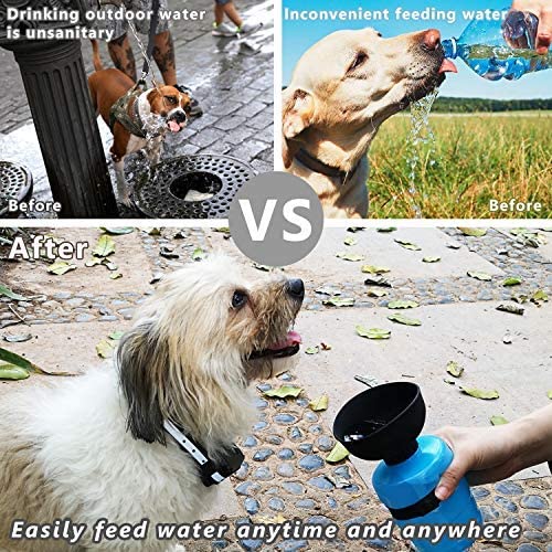 Portable Dog Water Bottle & Bowl 2-in-1 – 520ml Leak-Proof Travel Dispenser