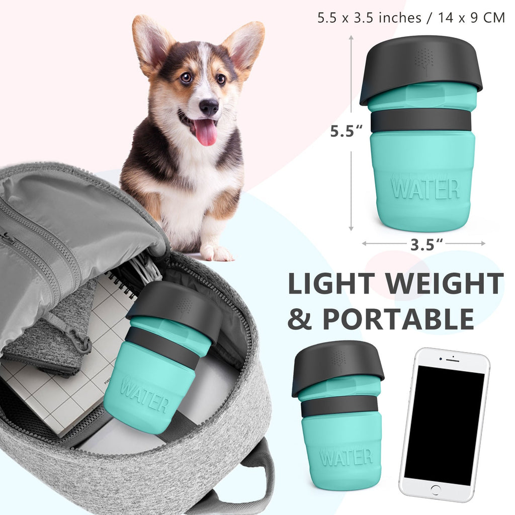 Portable Dog Water Bottle & Bowl 2-in-1 – 520ml Leak-Proof Travel Dispenser