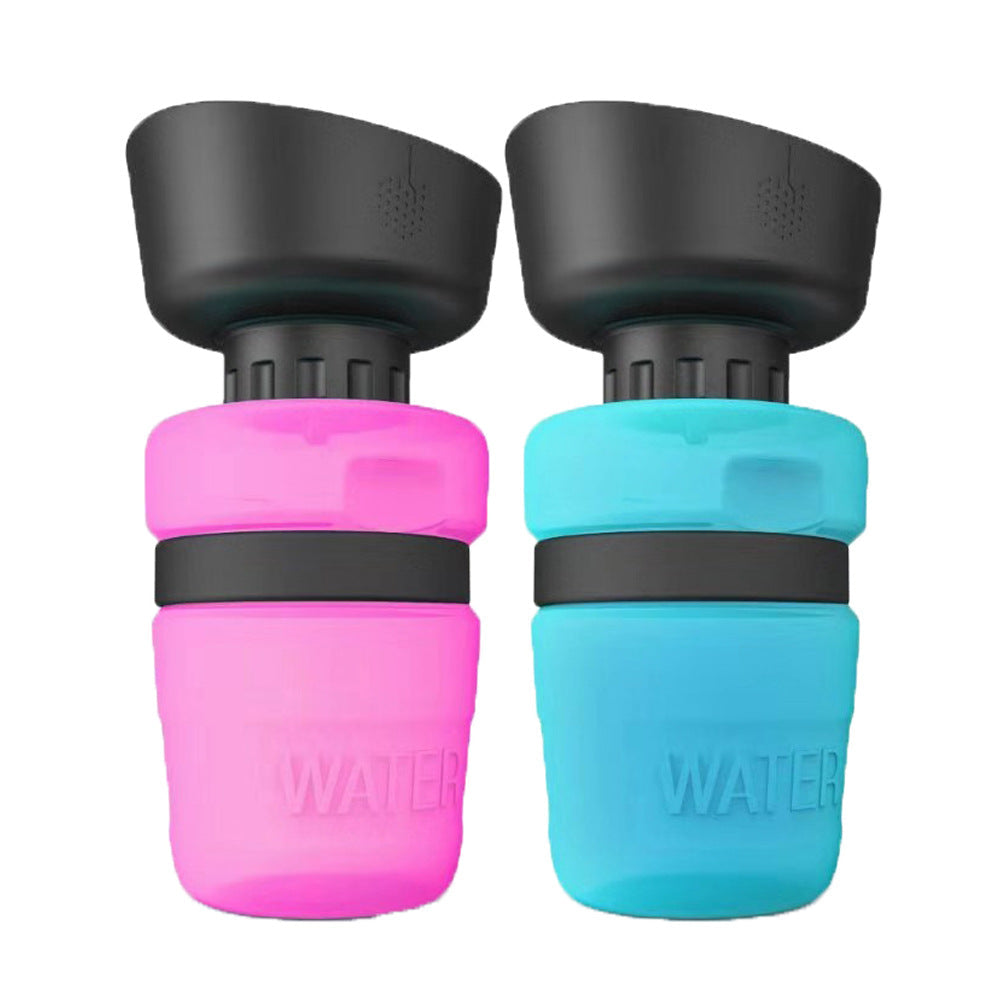 Portable Dog Water Bottle & Bowl 2-in-1 – 520ml Leak-Proof Travel Dispenser