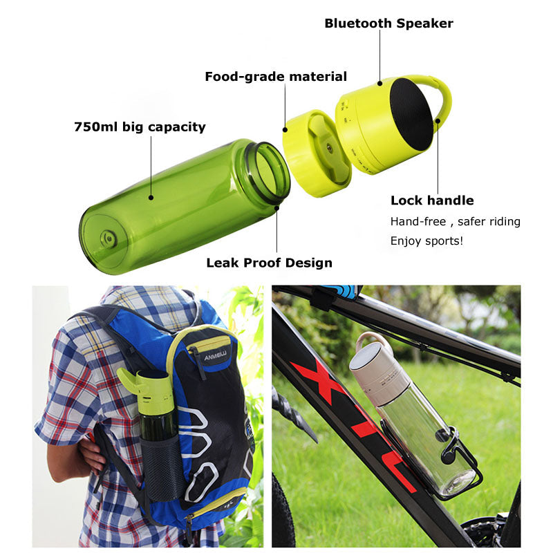Bluetooth Speaker Water Bottle – 750ml Sports Cycling Bottle