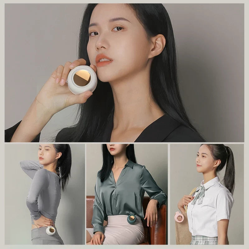 Clip-On Leafless Mini Fan — 900mAh, 3 Speeds, Type-C, Wearable