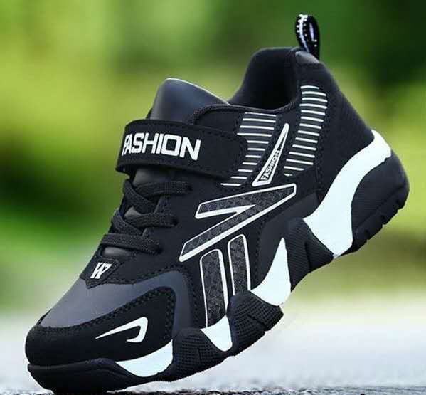 Kids' Leather Mesh Sneakers – Anti-Slip Sport Shoes for Boys & Girls