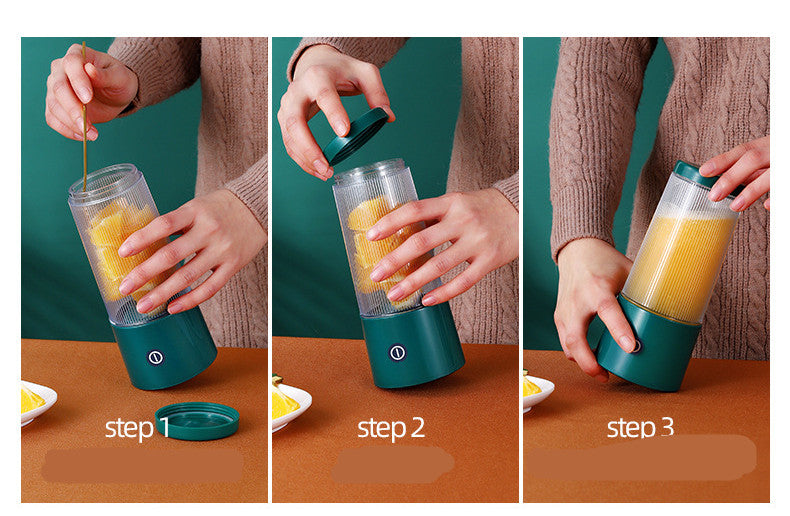 Portable Mini Juicer Cup 350ml USB Rechargeable 4-Blade