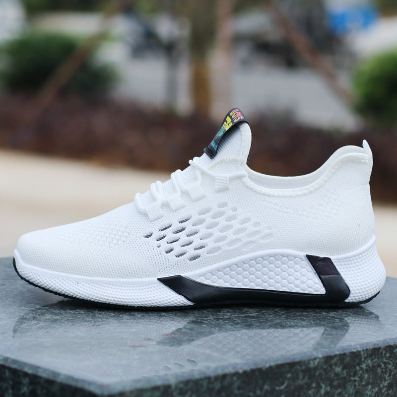 Men's Breathable Mesh Lace-Up Running Shoes – Non-Slip Low-Top Sneakers