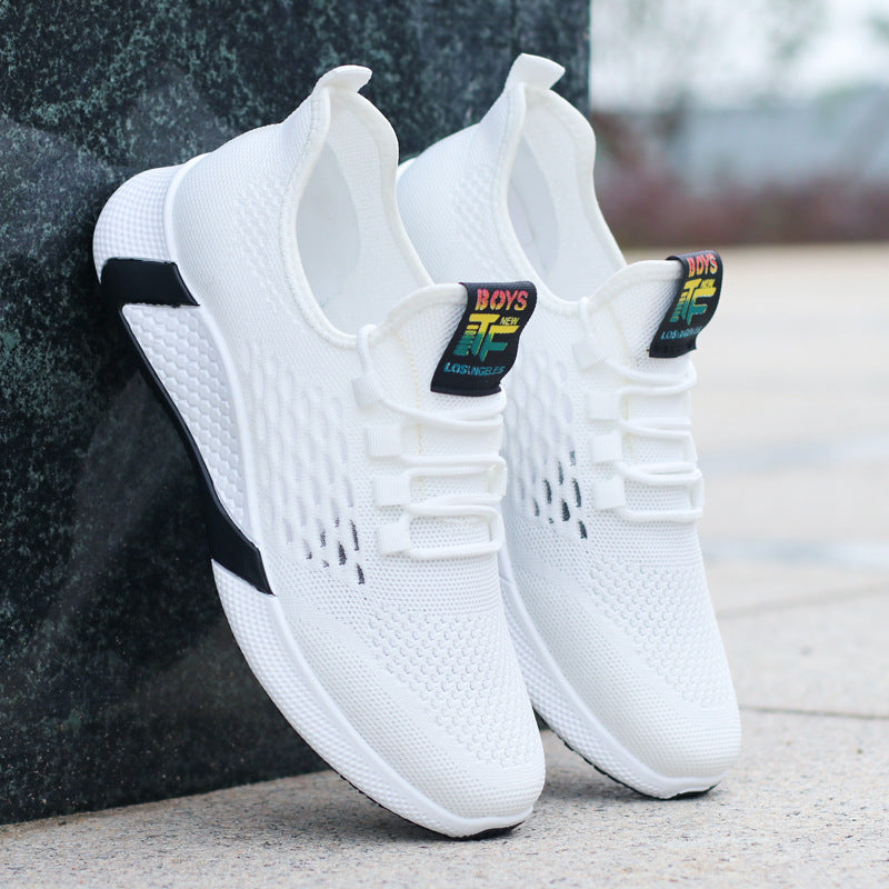 Men's Breathable Mesh Lace-Up Running Shoes – Non-Slip Low-Top Sneakers