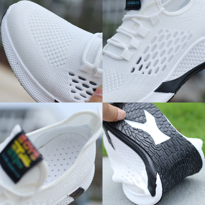 Men's Breathable Mesh Lace-Up Running Shoes – Non-Slip Low-Top Sneakers