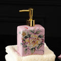 Hand-Painted Ceramic Lotion & Soap Dispenser Bottle