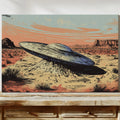 Desert Landing: UFO Shadows and Distant Skies