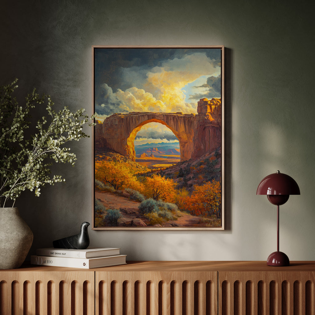 Southwest Arch Canyon Canvas – Autumn Desert Landscape Wall Art