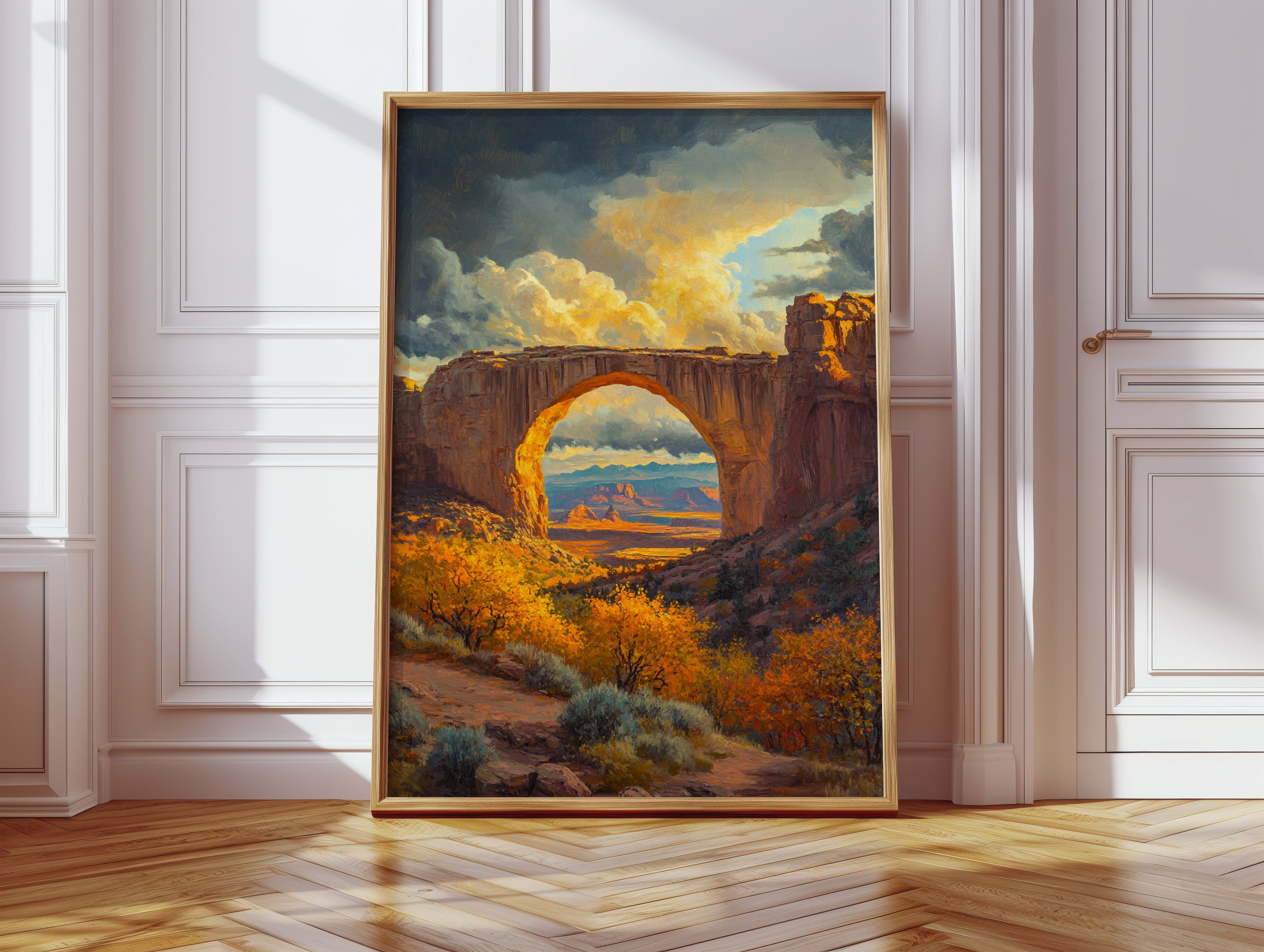 Southwest Arch Canyon Canvas – Autumn Desert Landscape Wall Art