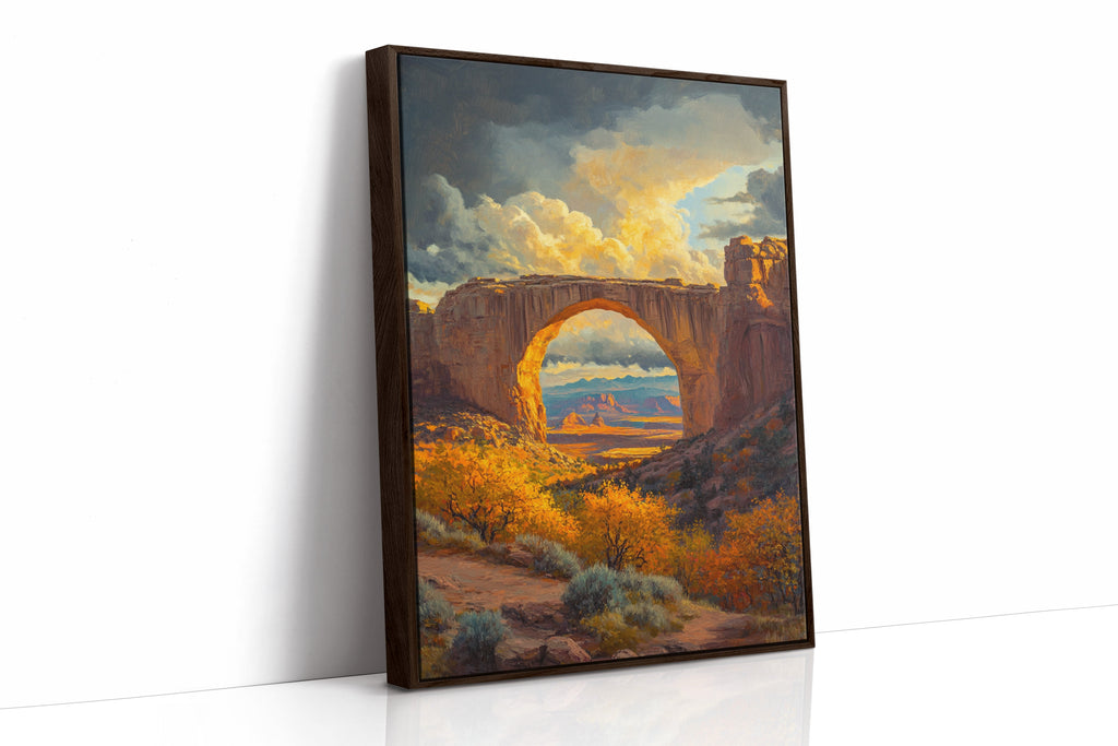Southwest Arch Canyon Canvas – Autumn Desert Landscape Wall Art