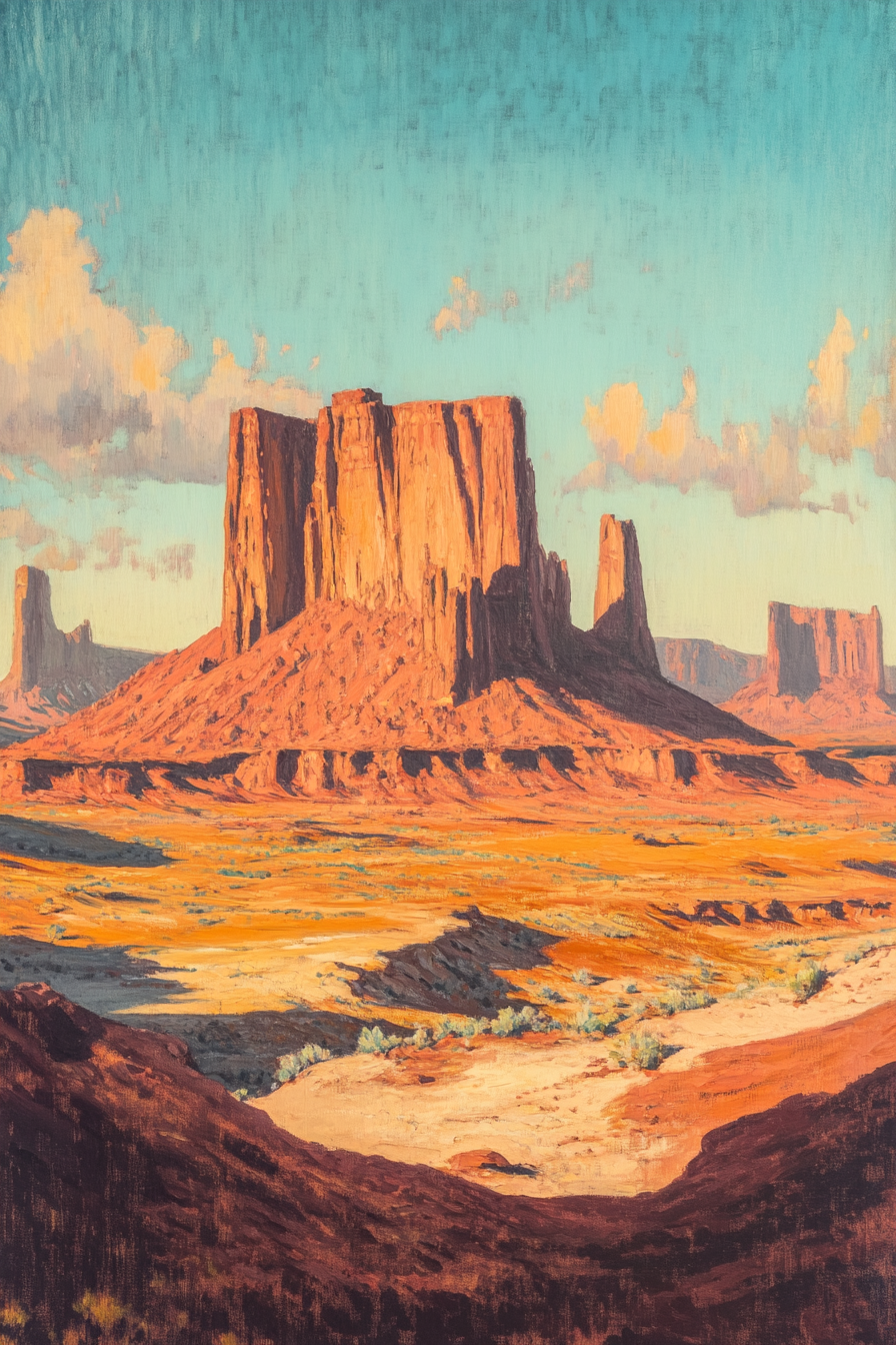 Monument Valley Buttes Canvas – Western Desert Wall Art