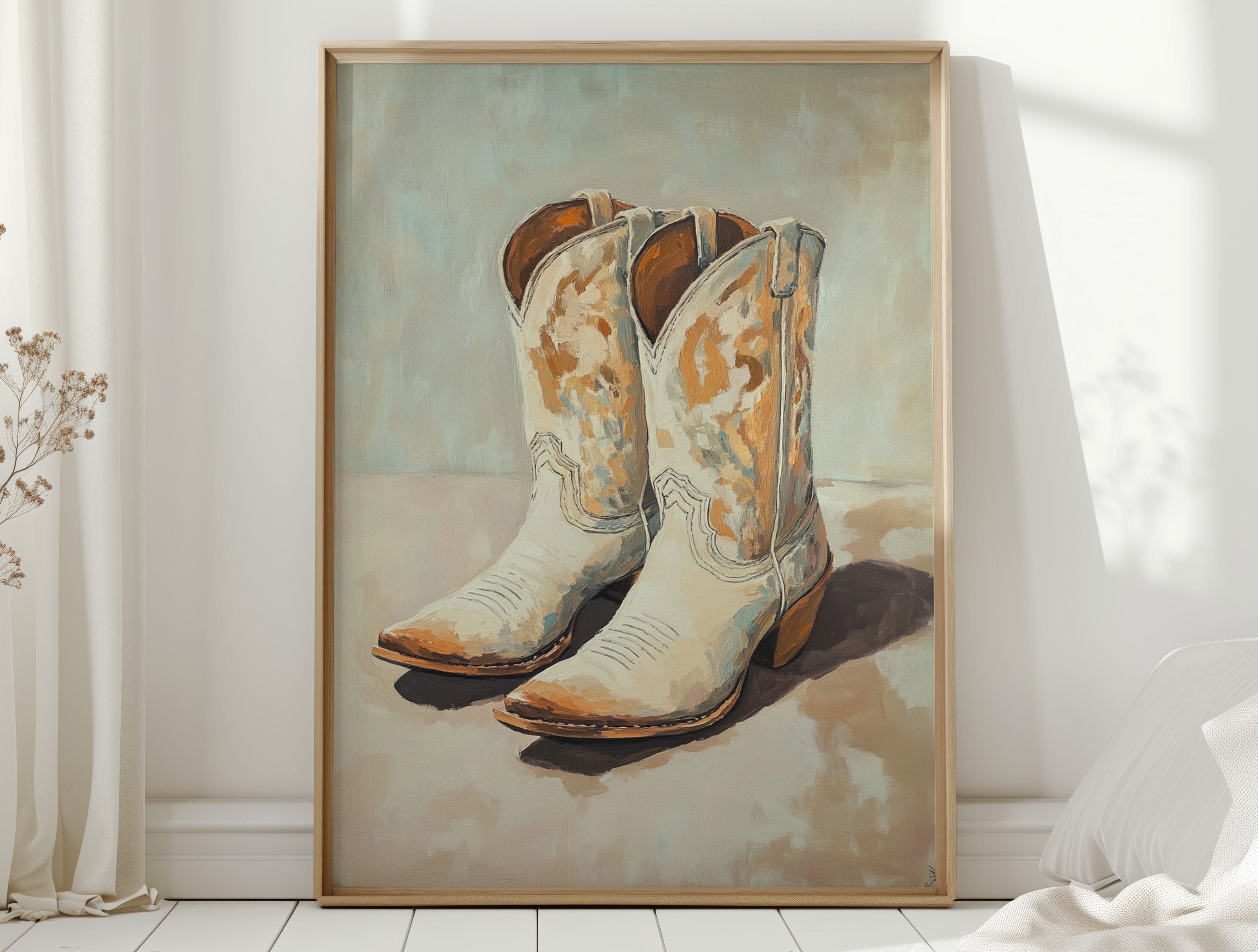 Vintage Cowgirl Boots Canvas – Western Boot Wall Art
