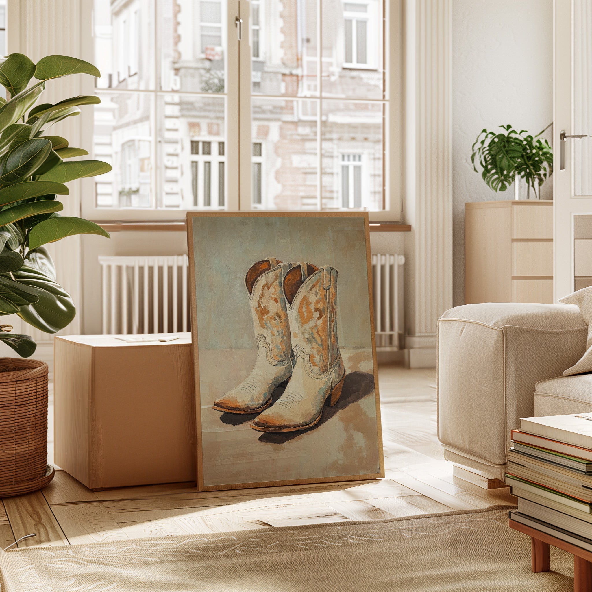 Vintage Cowgirl Boots Canvas – Western Boot Wall Art