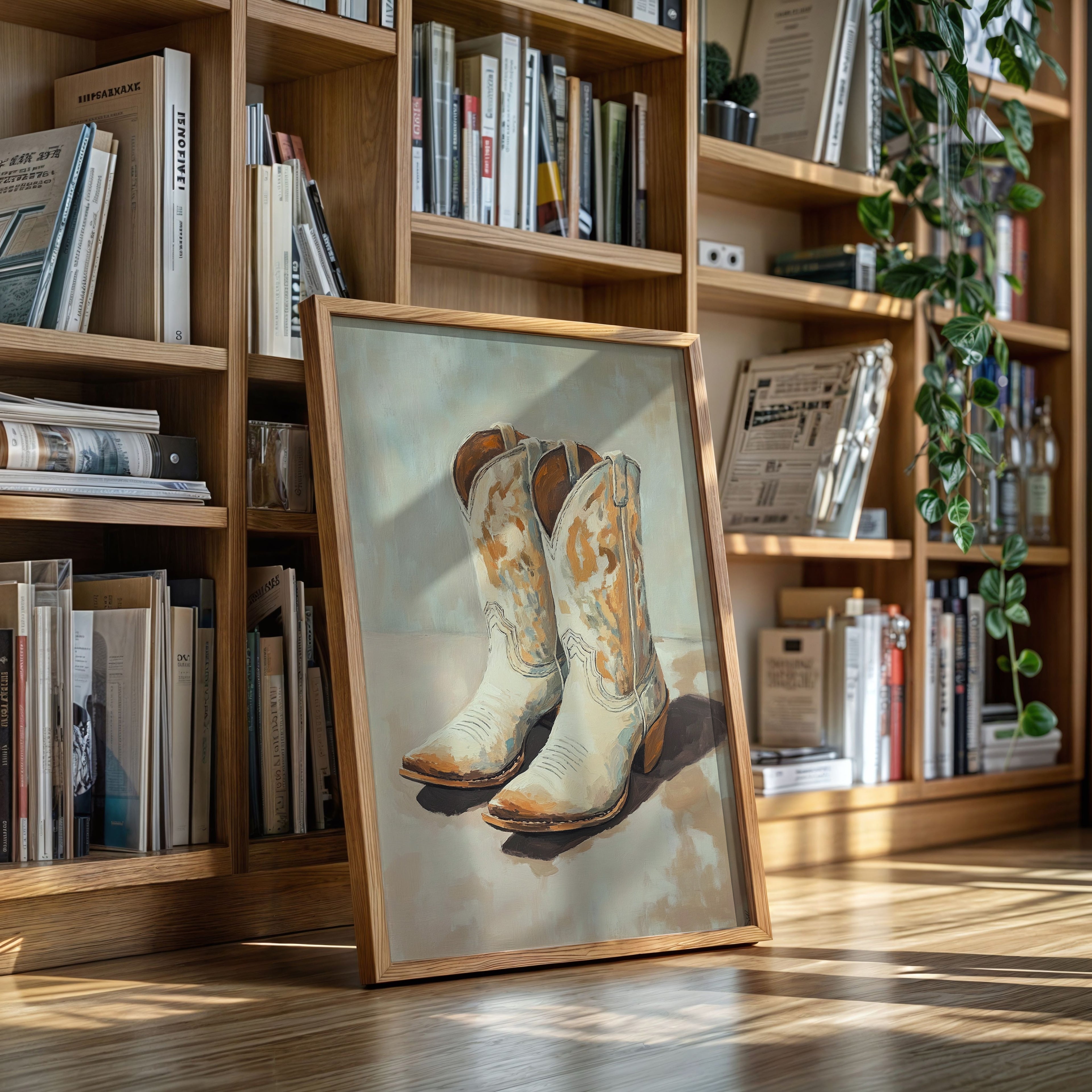 Vintage Cowgirl Boots Canvas – Western Boot Wall Art