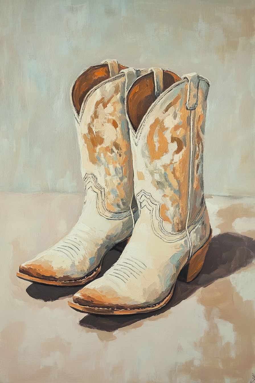 Vintage Cowgirl Boots Canvas – Western Boot Wall Art