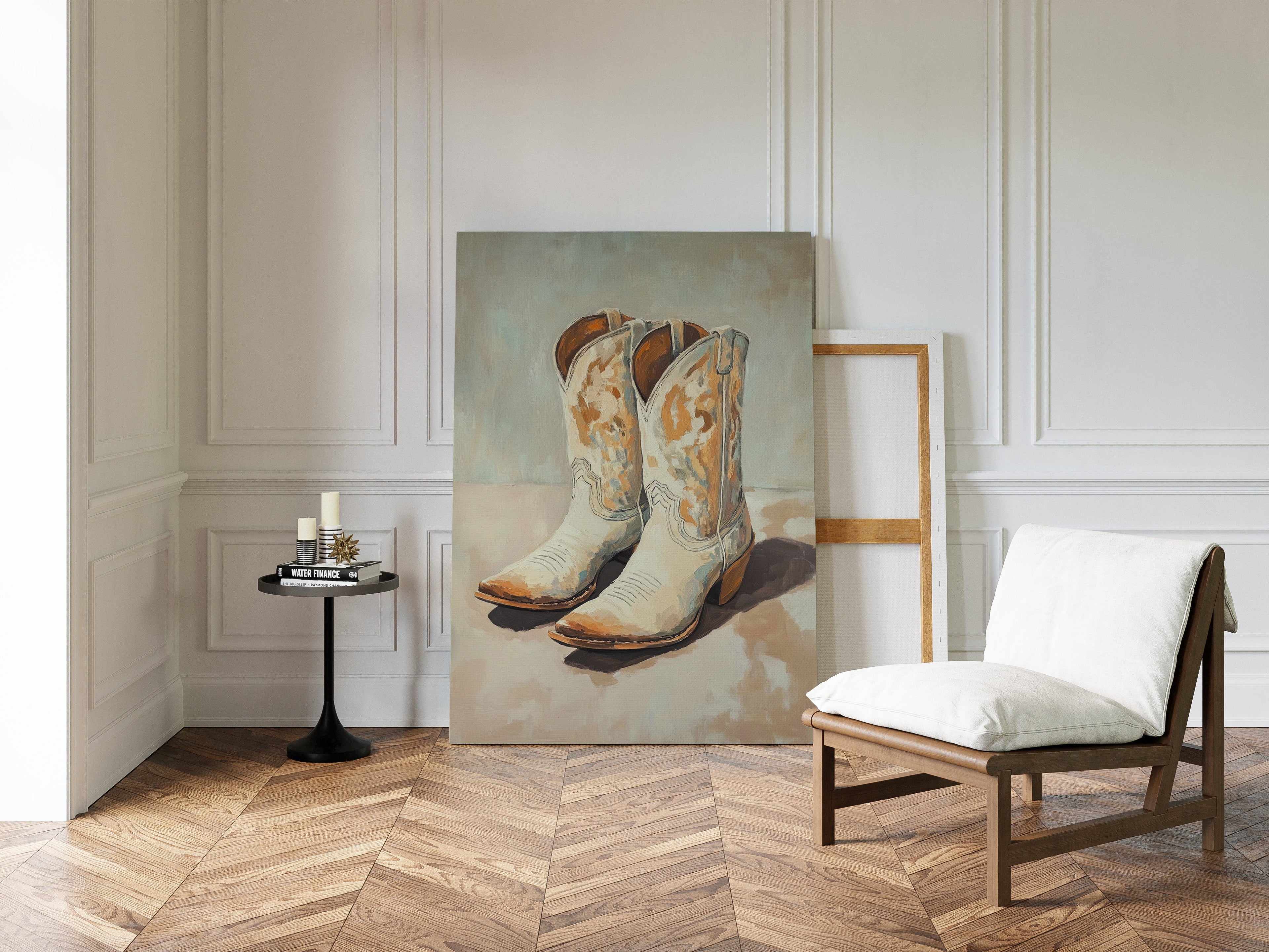 Vintage Cowgirl Boots Canvas – Western Boot Wall Art