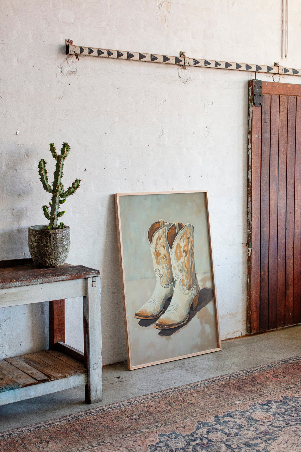 Vintage Cowgirl Boots Canvas – Western Boot Wall Art