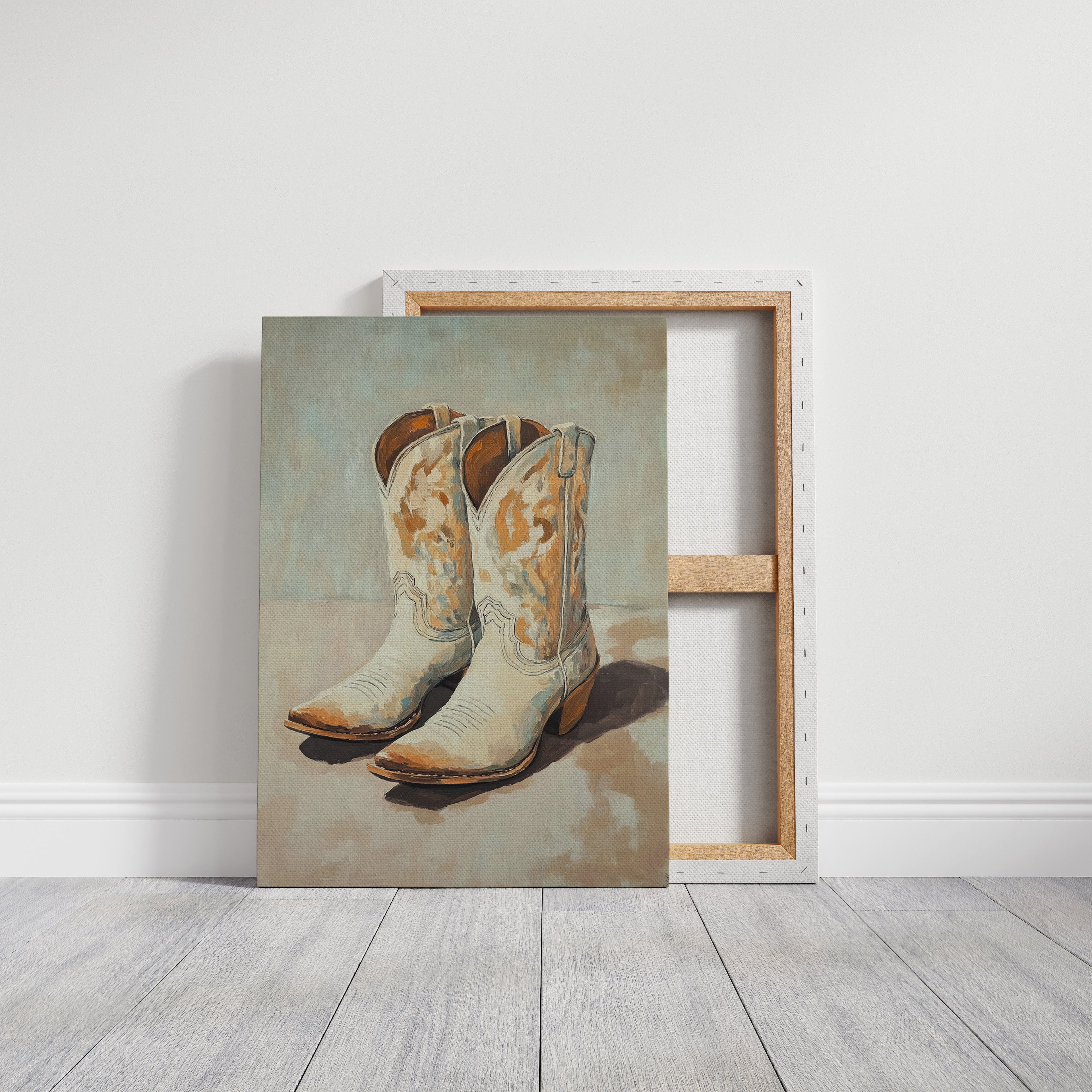 Vintage Cowgirl Boots Canvas – Western Boot Wall Art
