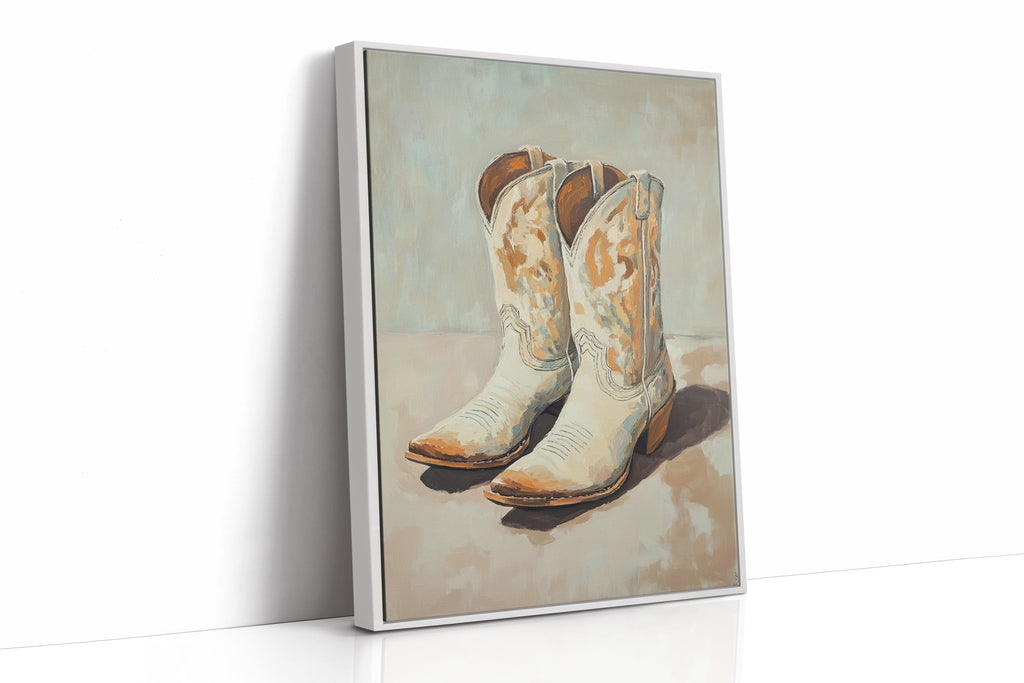 Vintage Cowgirl Boots Canvas – Western Boot Wall Art