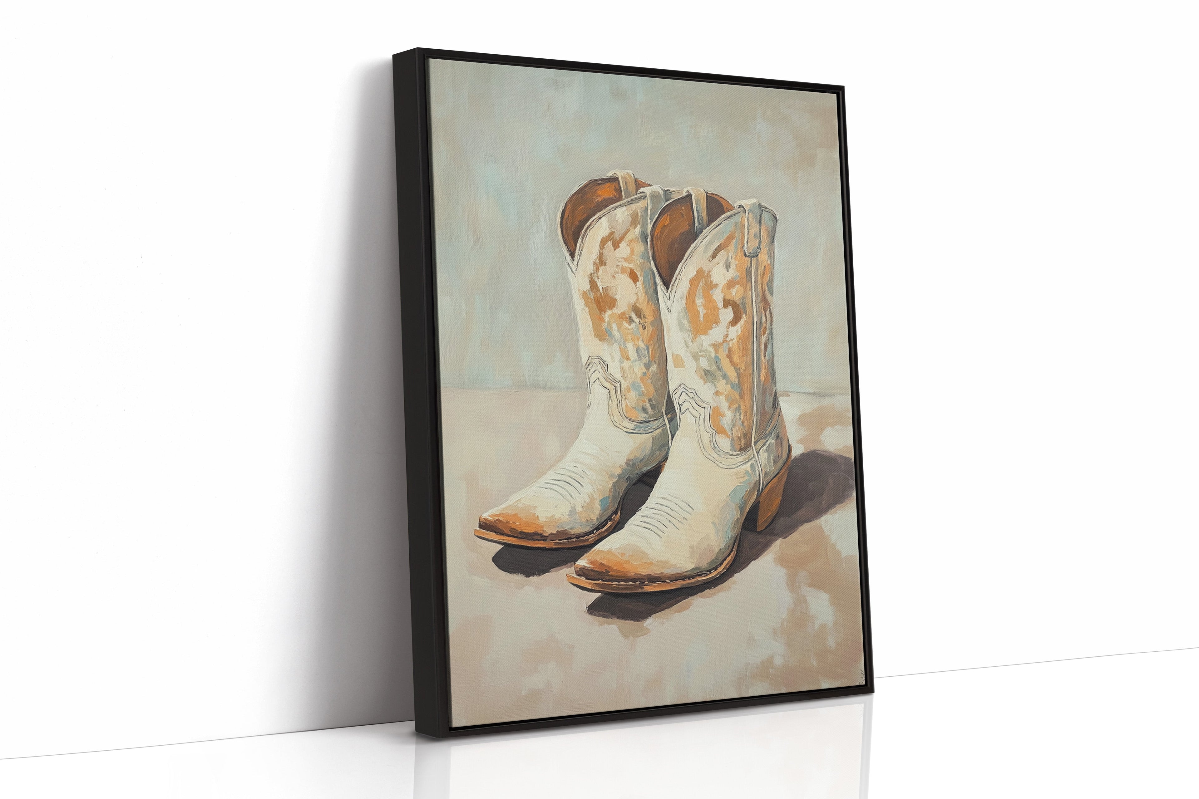Vintage Cowgirl Boots Canvas – Western Boot Wall Art