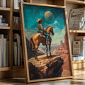 Stargazer Cowboy Canvas – Western Space Wall Art