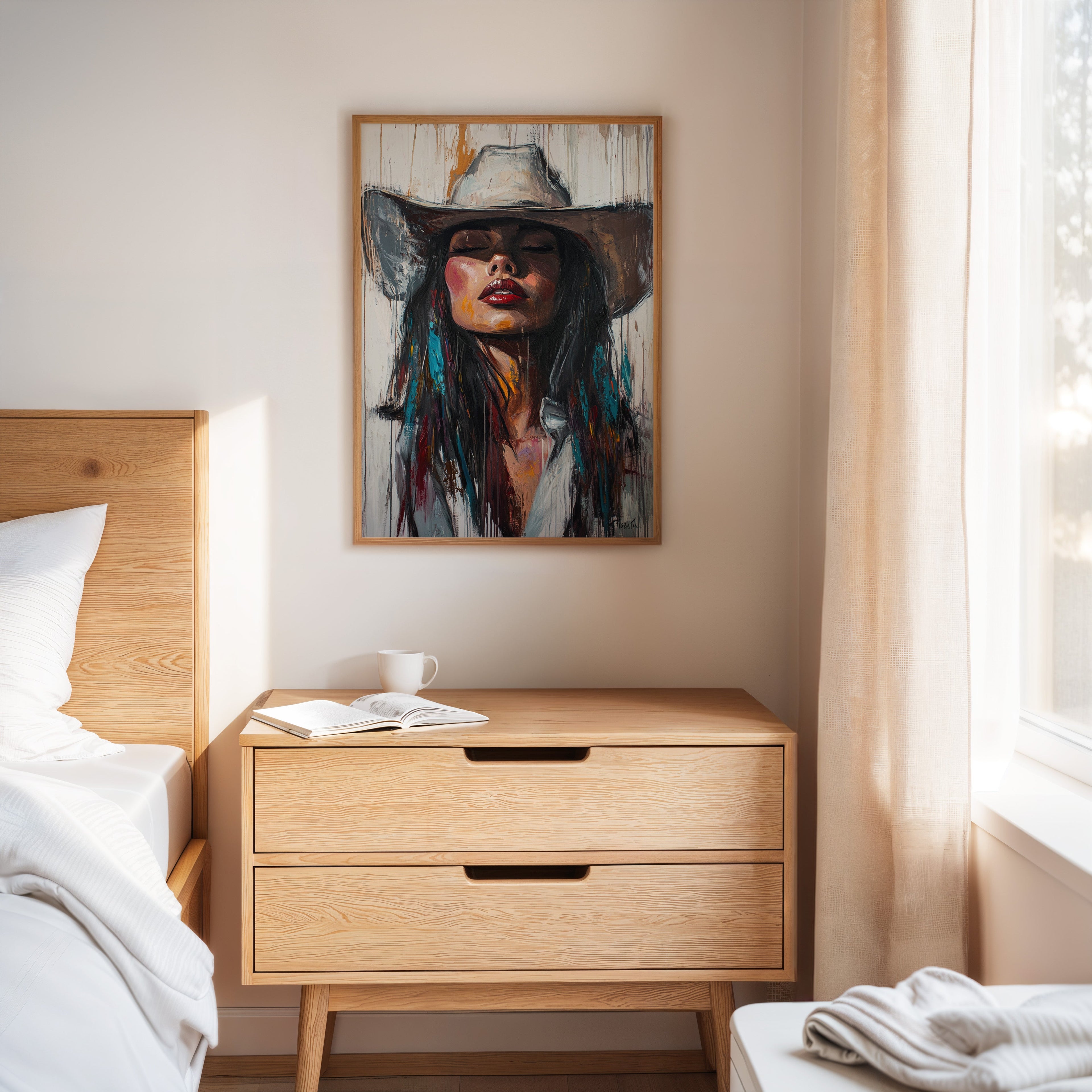 Cowgirl Spirit Canvas – Western Woman Portrait Wall Art