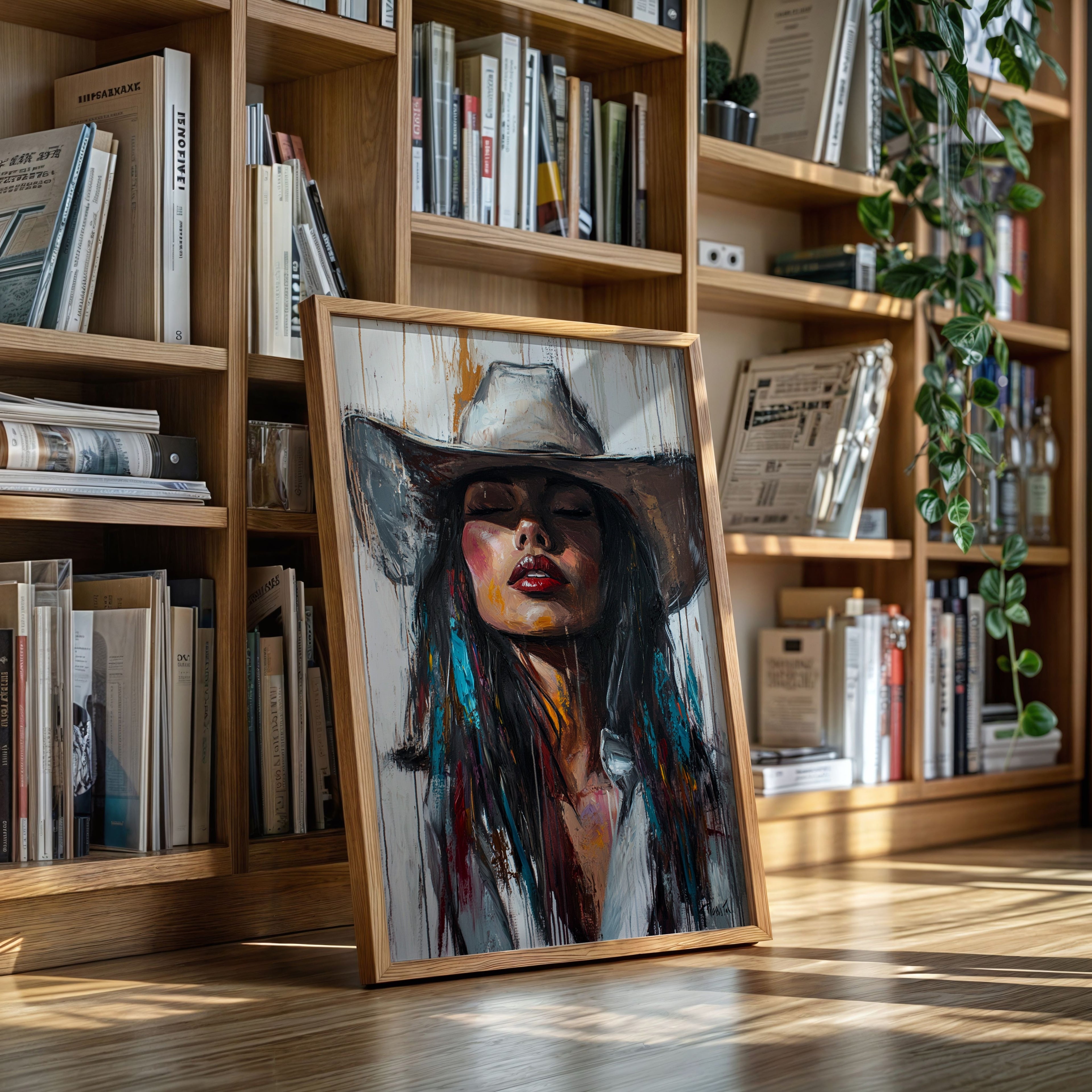 Cowgirl Spirit Canvas – Western Woman Portrait Wall Art