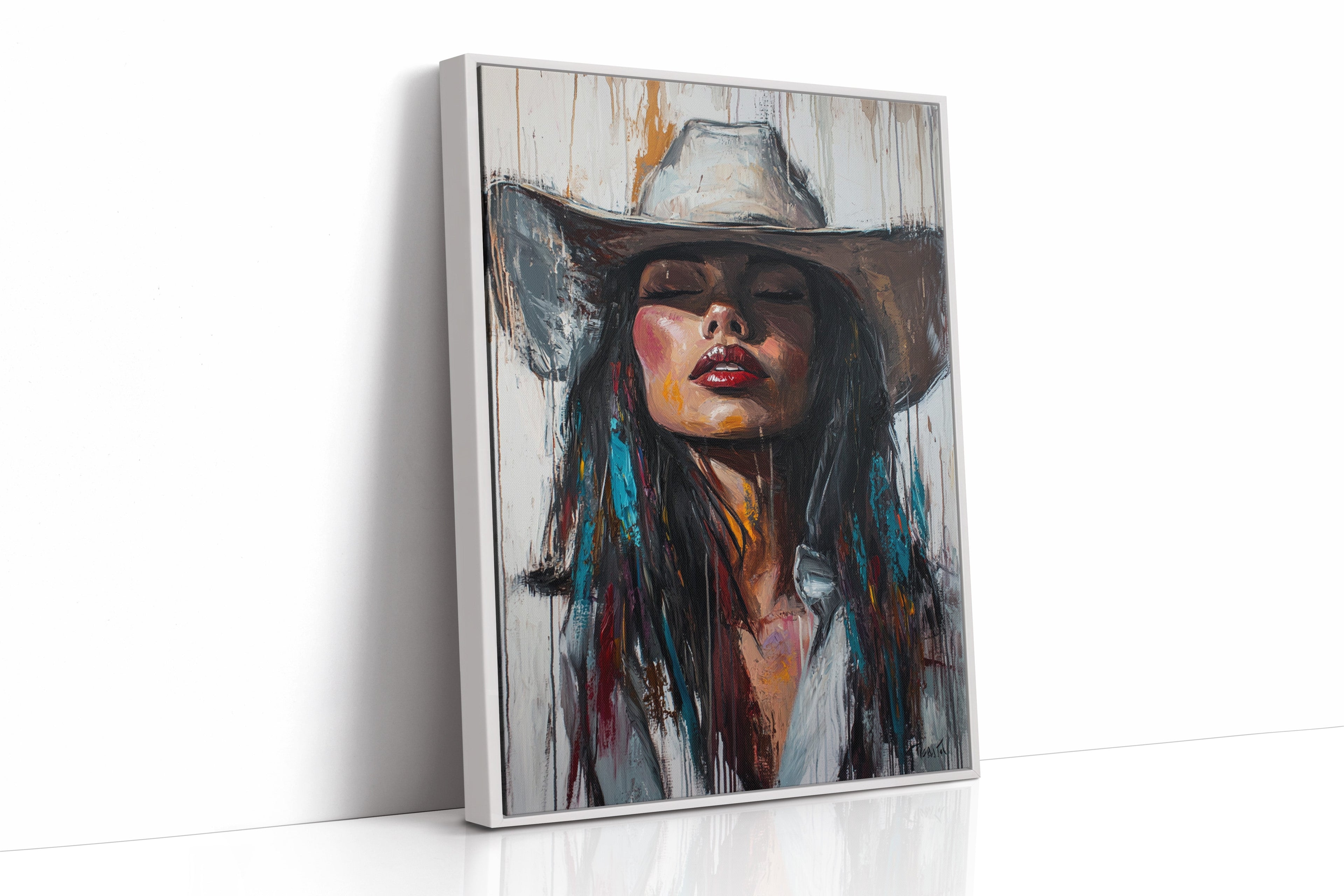 Cowgirl Spirit Canvas – Western Woman Portrait Wall Art