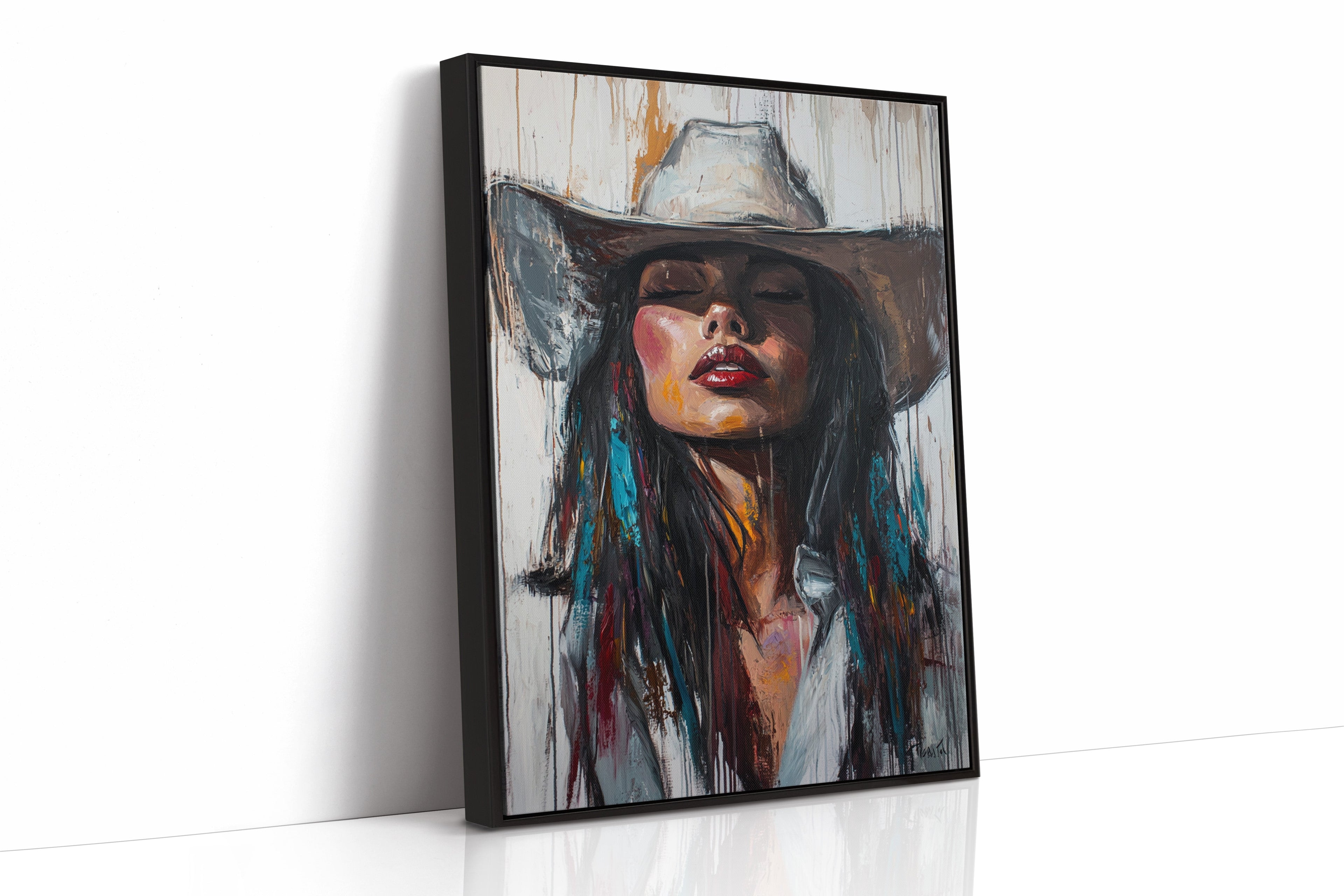 Cowgirl Spirit Canvas – Western Woman Portrait Wall Art