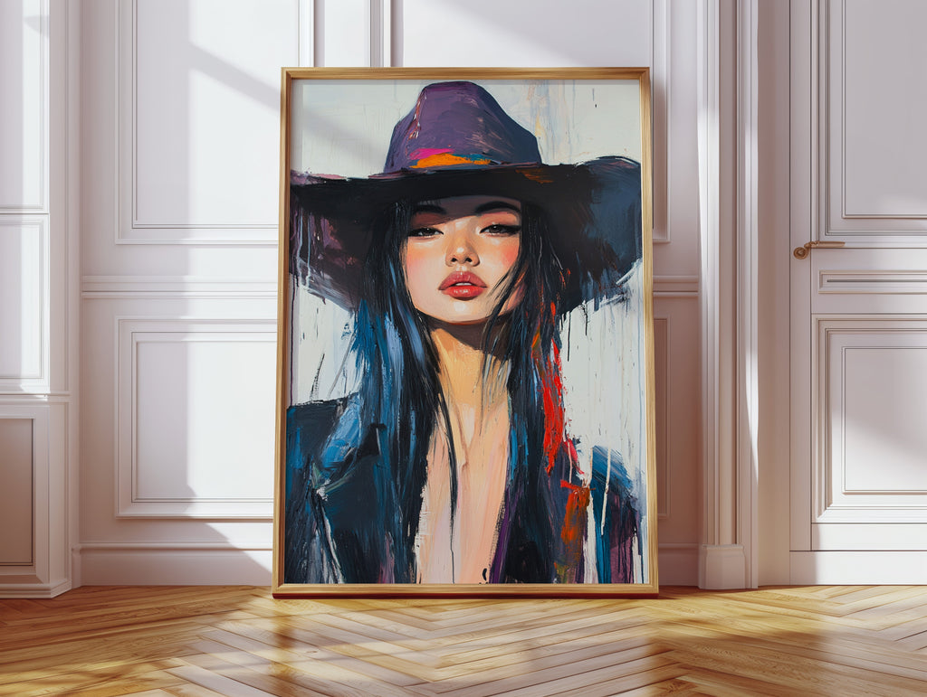Fierce Cowgirl Canvas – Western Woman Portrait Wall Art
