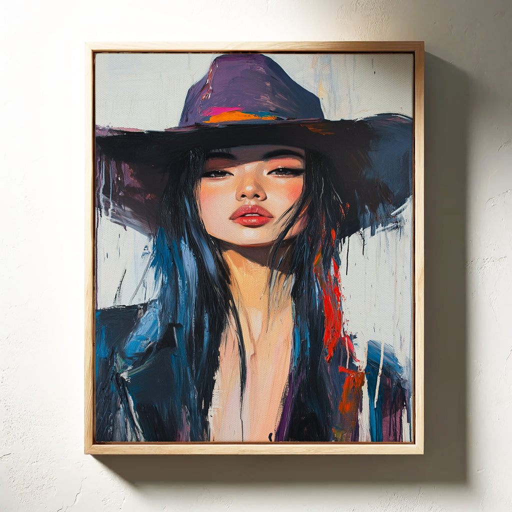 Fierce Cowgirl Canvas – Western Woman Portrait Wall Art