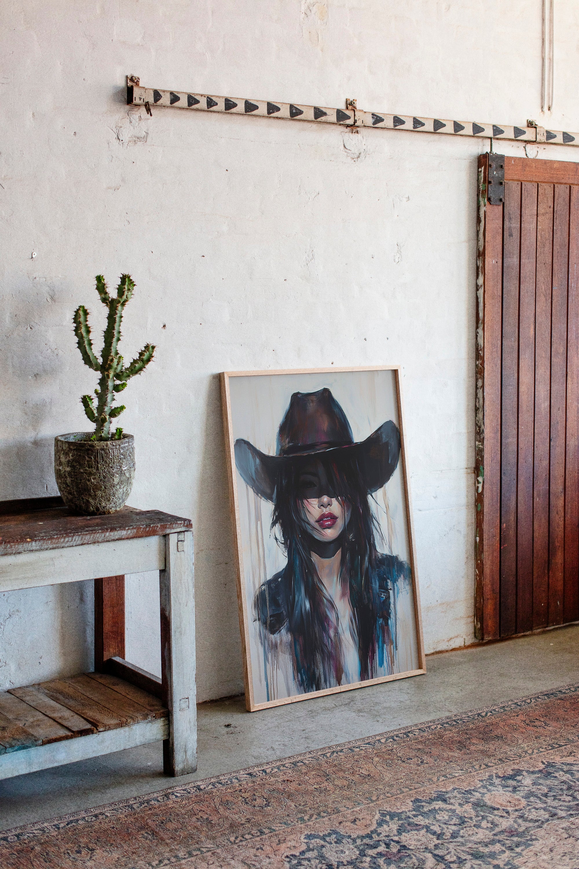 Mystic Cowgirl Canvas – Moody Western Woman Wall Art