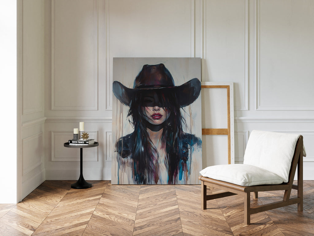 Mystic Cowgirl Canvas – Moody Western Woman Wall Art